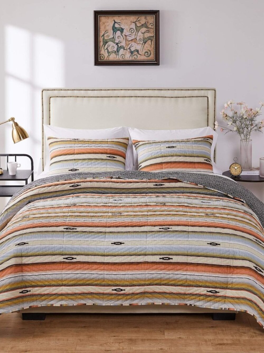 Barefoot Bungalow Painted Desert Quilt Set, 3-Piece King/Cal King,Rose